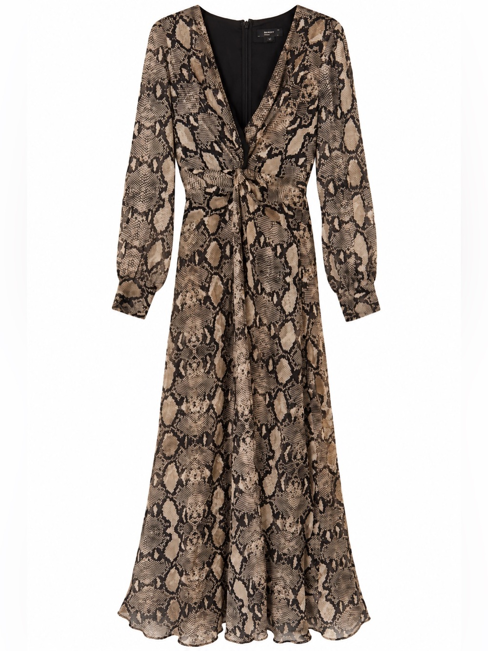Guess by Marciano Tan and Black Snake Print Maxi Dress